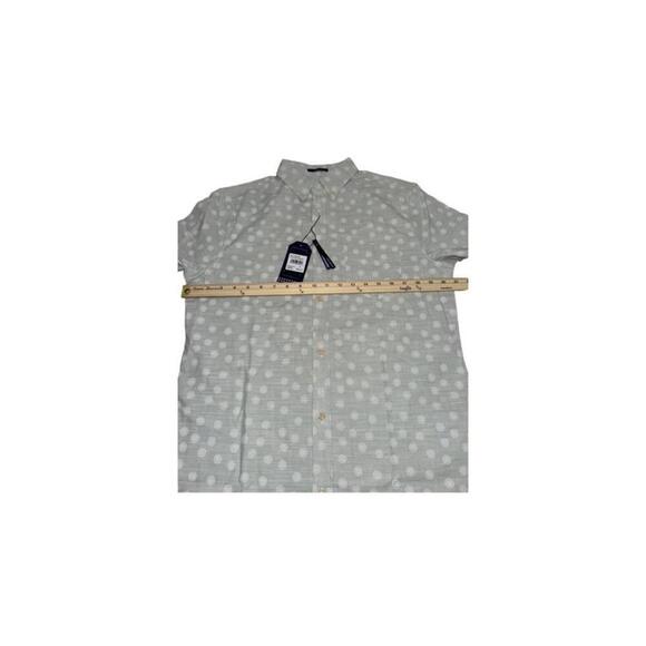 Ben Sherman Shirt Mens Small Green Dots Textured Slub Stretch Short Sleeve NWT - Picture 4 of 5